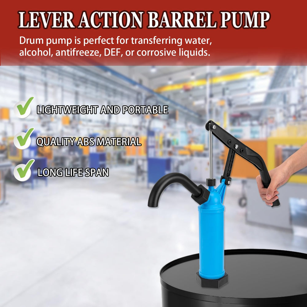 GDDGHS telescoping pump extended for tall drums with adjustable reach.