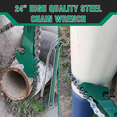 GDHSWJ 24-inch chain wrench ergonomic grip minimizes fatigue.