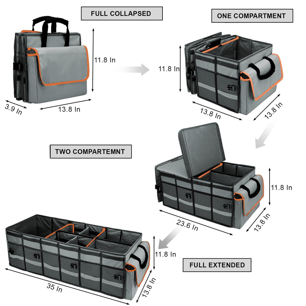 GDNasist collapsible trunk storage offers flexible space when not in use