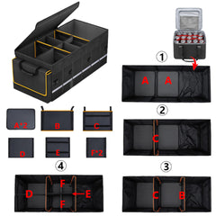 GDNasist six-divider trunk organizer adapts to groceries and tools