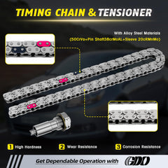 GDO left timing chain guide damper for balanced tension