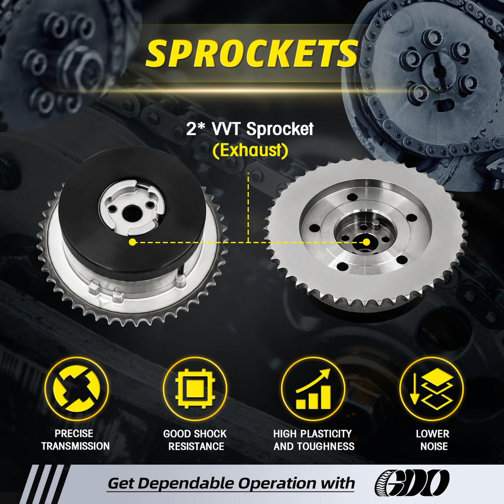 GDO upper timing chain guide damper for stability