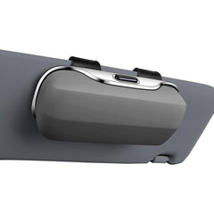 GDQ Sunglass Holder attached to car visor clip with visible storage
