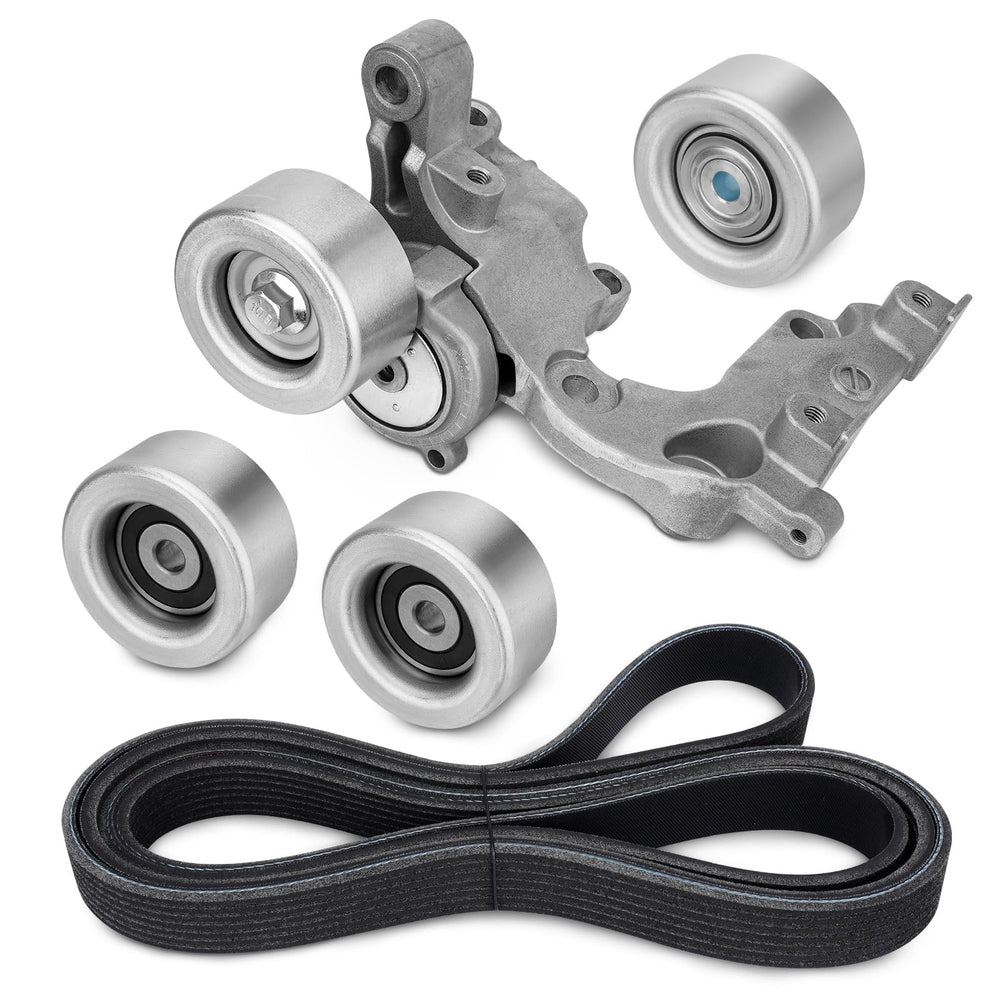 GDUKOP drive belt tensioner kit for Tacoma, engine bay assembly promoting reliable operation.