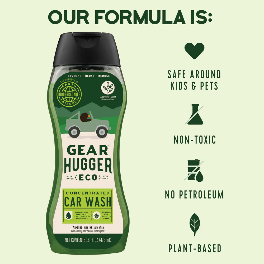 Gear Hugger Car Wash Soap bottle dispense demonstrating easy use