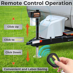 GEARCESS electric jack with LED light for night-time operation.