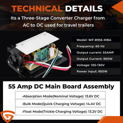 GEARCESS WF-8955-AD-MBA auto-detect diagram explains adaptive charging for battery types