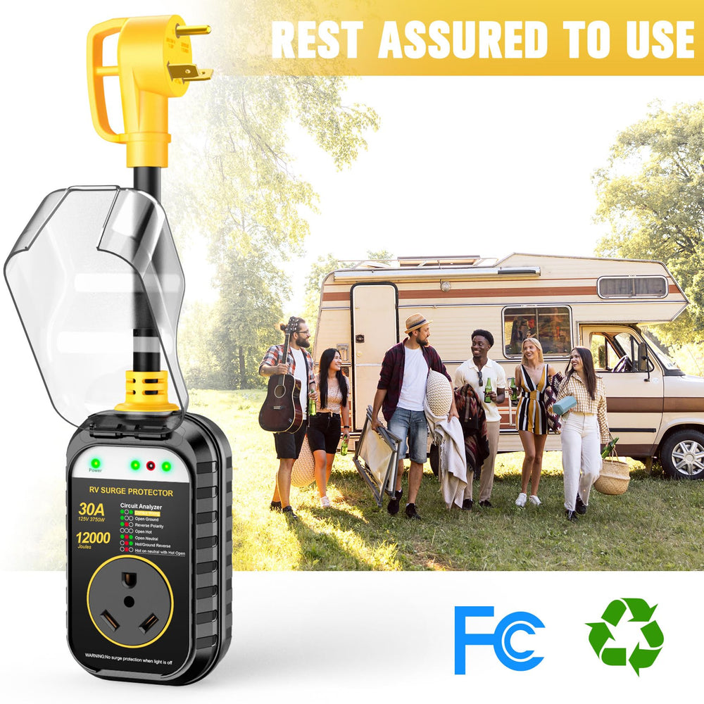GEARGO yellow camper adapter plug for bright visibility and reliability.