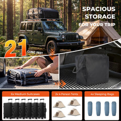 GEARLASSO anti-slip mat integrated with car roof bag for secure loading