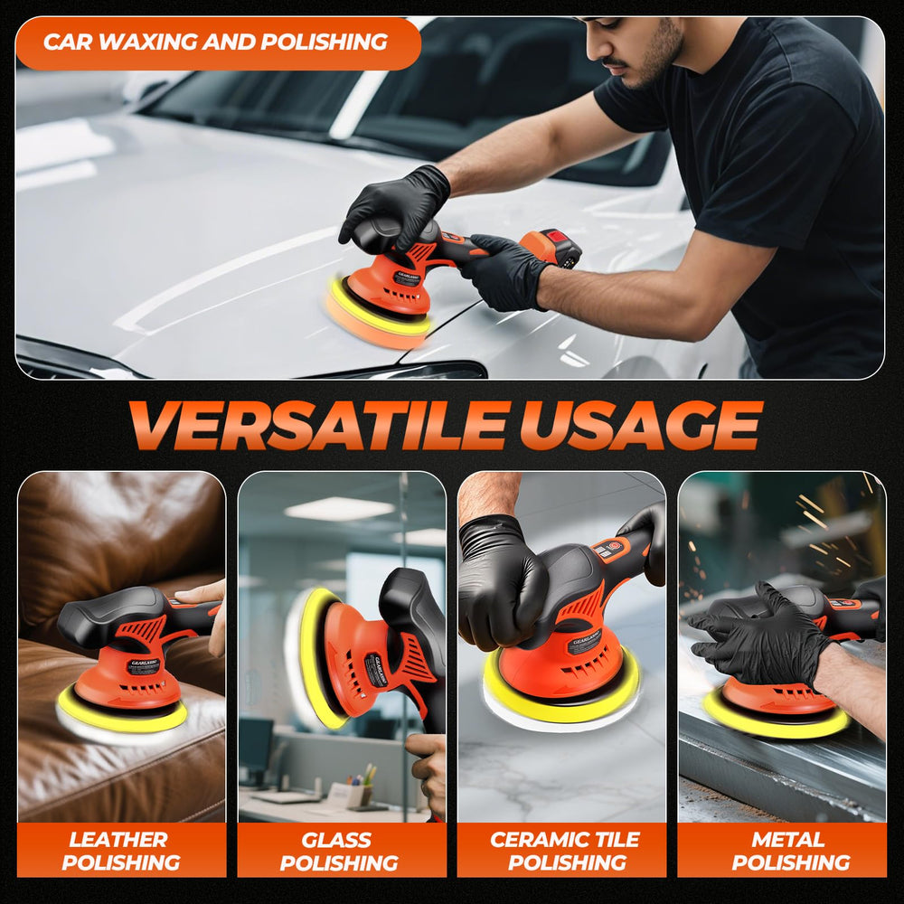 GEARLASSO cordless detailing kit designed for cars, boats, and motorcycles.