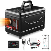 GEARLASSO diesel heater front view showing compact toolbox design for garages, RVs, and boats