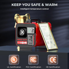 GEARLASSO Diesel Heater operates across -40°C to +50°C for cold-weather reliability