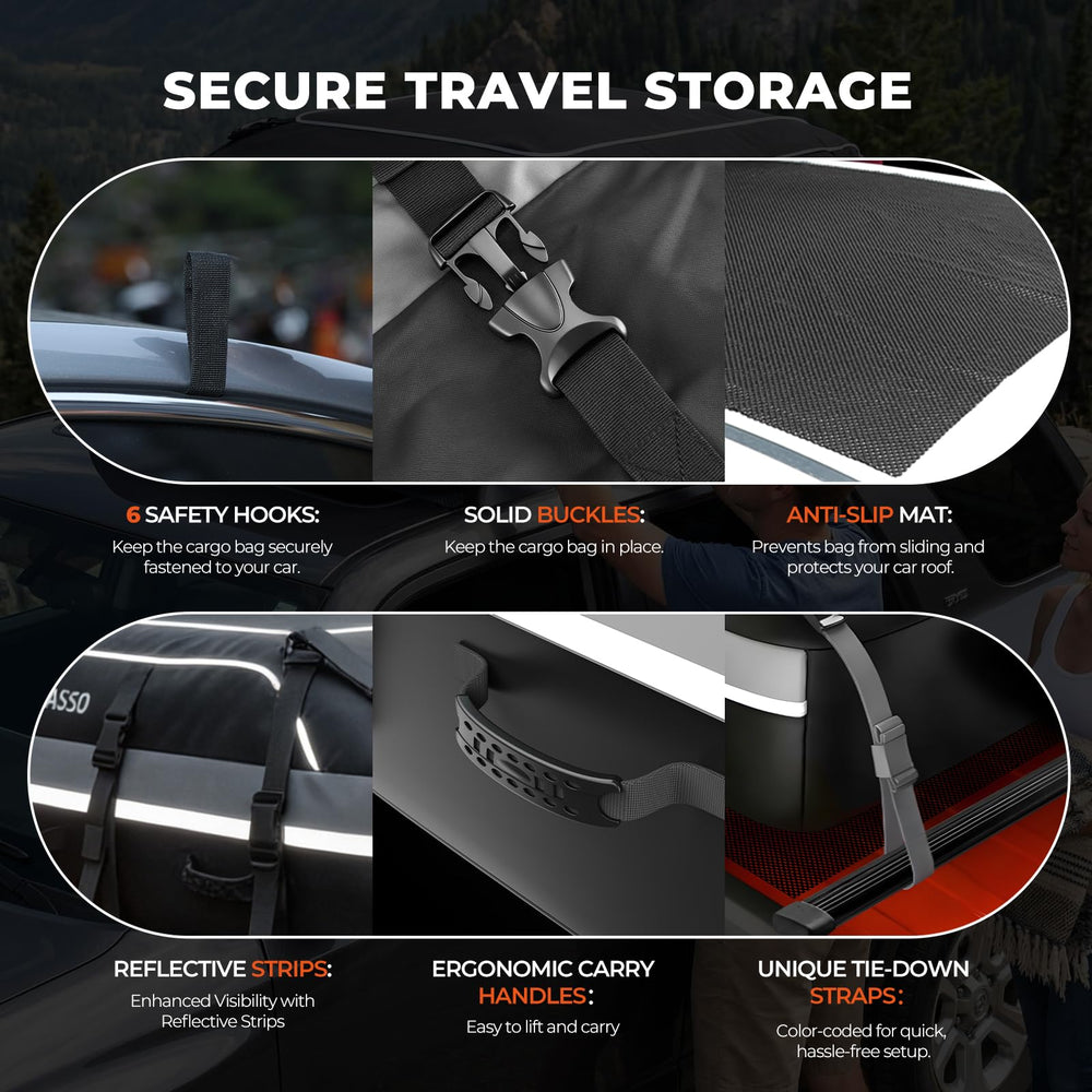 GEARLASSO door hooks in use stabilizing luggage during travel