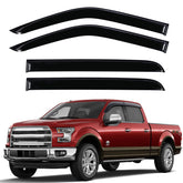 GEARMEISTER rain guards on Ford F-150 SuperCrew improve airflow while keeping rain out