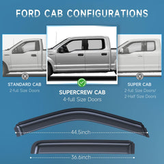GEARMEISTER side window deflectors for F550 SuperCrew enhance airflow on long trips