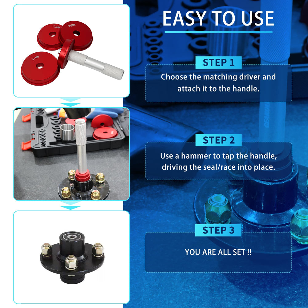 GEAROLL 50mm bearing adapter supports smooth race and seal seating