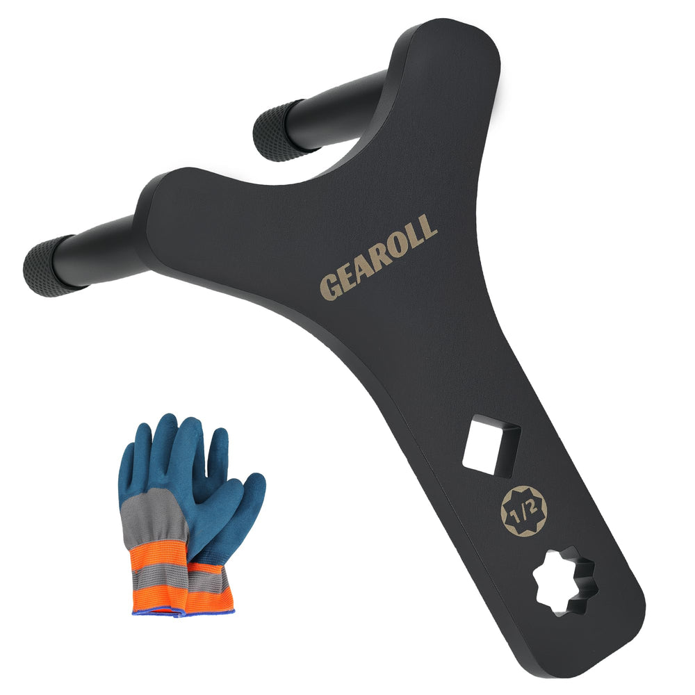 GEAROLL lower arm prying tool ready for ball joint separation in a workshop setting