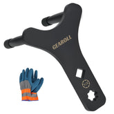 GEAROLL lower arm prying tool ready for ball joint separation in a workshop setting