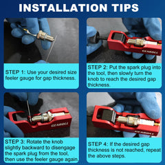 GEAROLL spark plug gap tool knob-adjust design for smooth, controlled gaps.