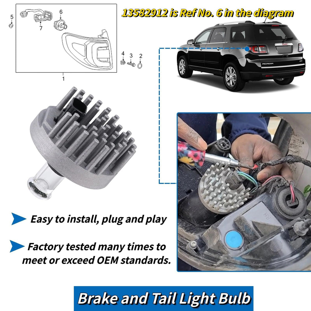 GEATaaT 13582912 brake-tail light bulb close-up highlights durable construction