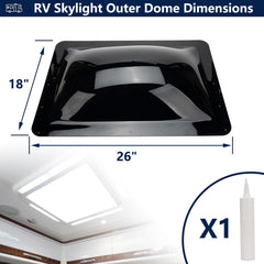 Geataat RV skylight outer dome installation kit included for easy DIY replacement.