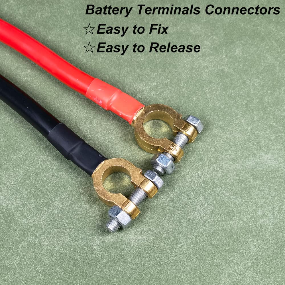 Gebildet 30cm battery inverter cable black with negative terminals for safe vehicle power connections.