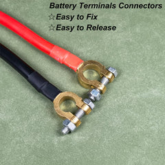 Gebildet 30cm battery inverter cable black with negative terminals for safe vehicle power connections.