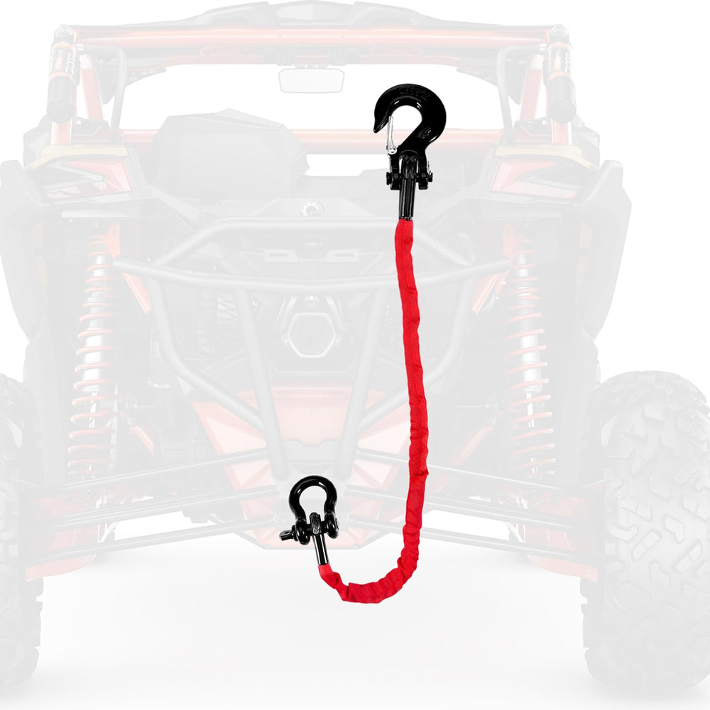 Gedlex 4ft nylon recovery strap for ATV/UTV towing and extraction.