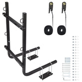 Gedlex RV tote tank carrier front view showing bumper alignment and secure mounting