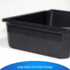 Two foam strips secure the GEEDAR under-seat box during drives.