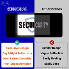GEEKBEAR Security Magnet reflects light for night-time visibility.