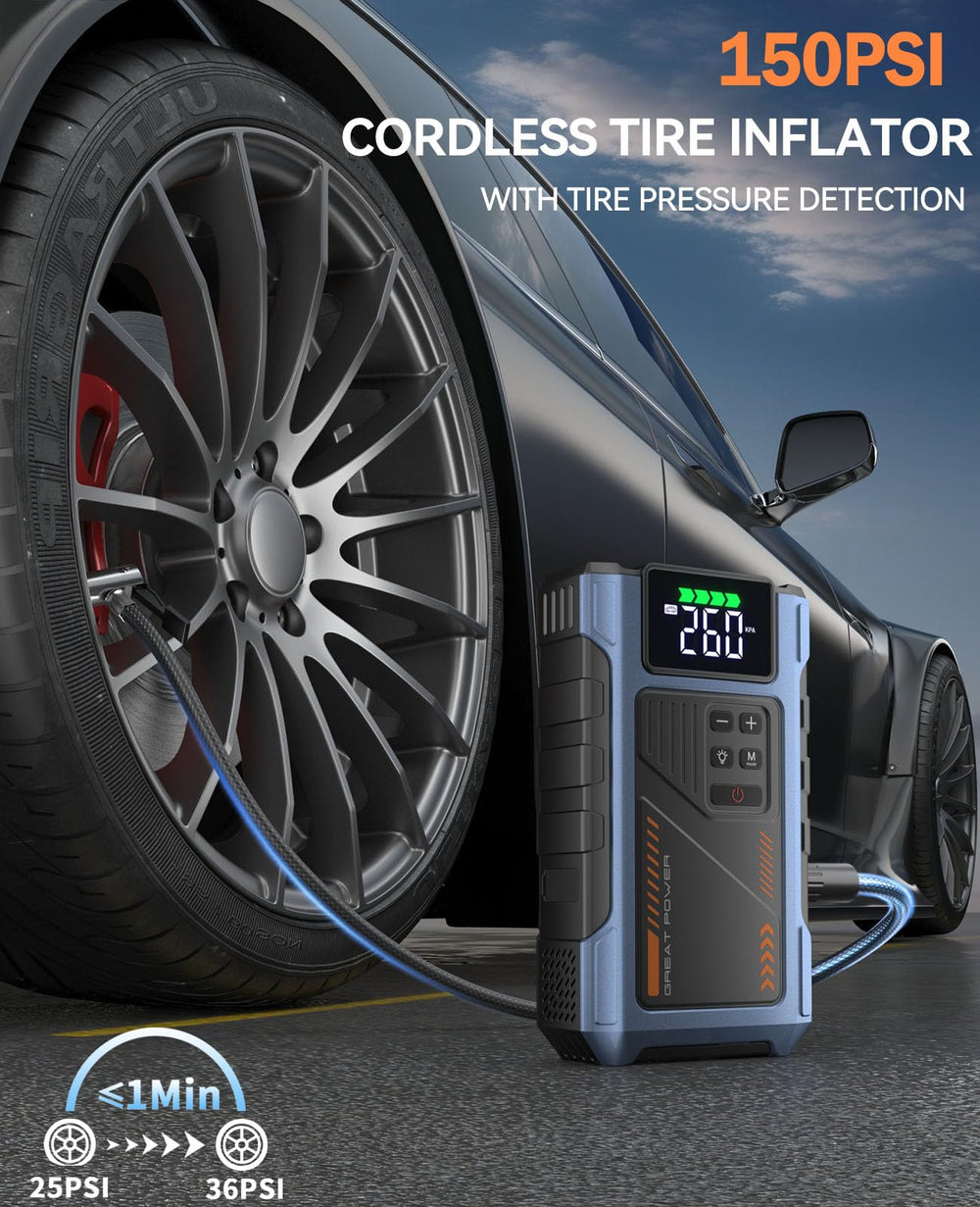 Geeneu smart jumper cables with safety protection features
