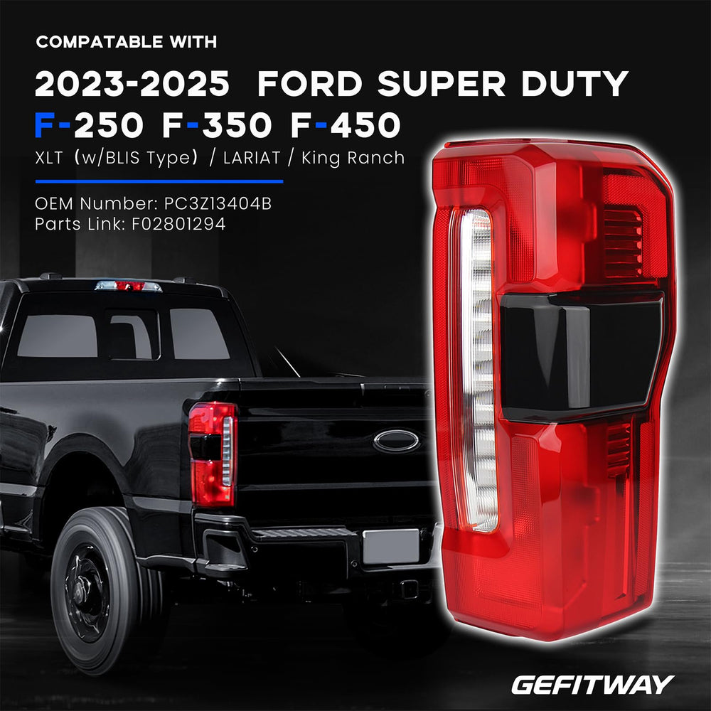 Gefitway tail light right rear angle shows ABS body and durable lens