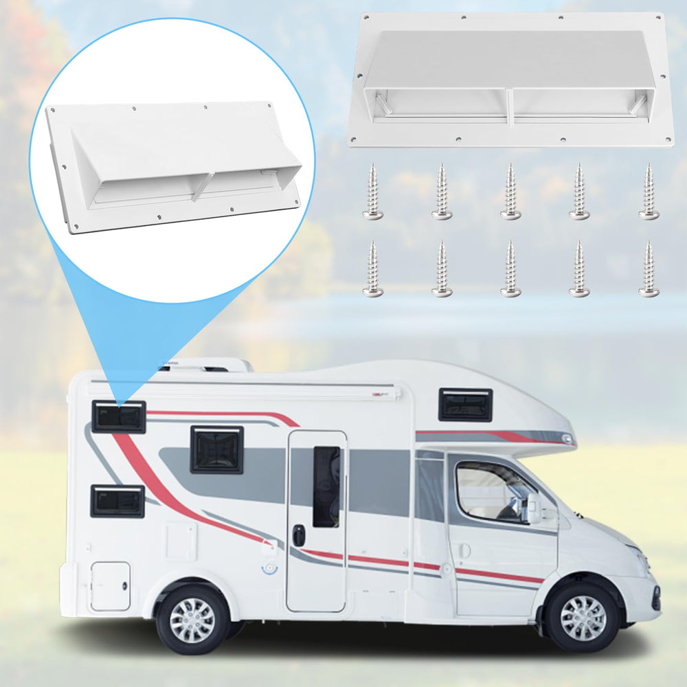 Gekufa white exhaust vent cover outdoors, designed to endure harsh conditions.