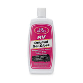 Gel-Gloss RV Polish bottle label highlighting carnauba wax protection