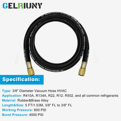 GELRIUNY 5 ft hose shows flexible reach for tight spaces.