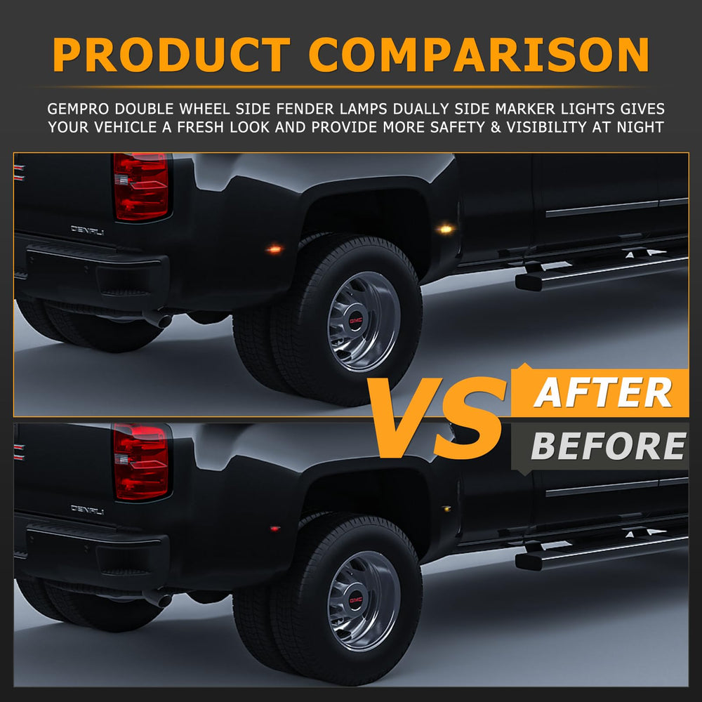 Gempro four-pack rear fender markers come with 12-month warranty