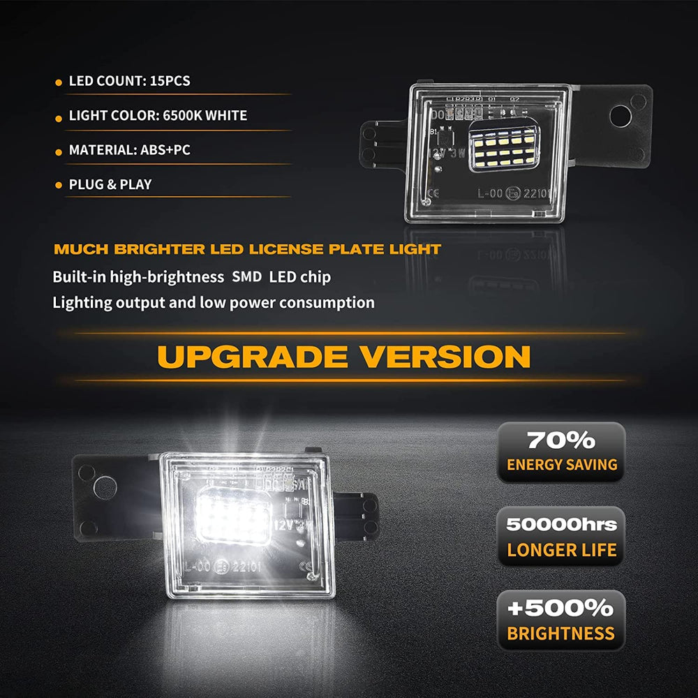 Gempro plate light with 18 SMD chips delivers brighter plate illumination.