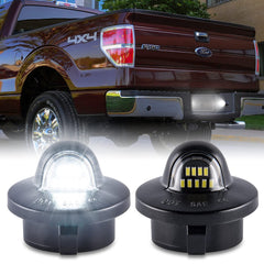 Gempro license plate light assembly, front view, enhances night visibility with 6000K white LEDs