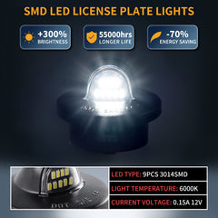 Gempro license plate light, side view, plug-and-play installation