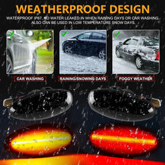 Gempro smoked lens with amber-red color enhances night visibility on the road.