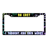 GENANY cartoon license plate frame front-view with horror design for standout curb appeal.