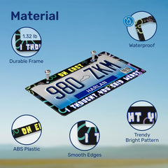 GENANY gothic cartoon design plate frame adds personality while remaining discreet.