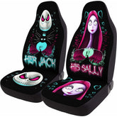 GENANY Nightmare Couple seat cover front view shows protective fit and style.