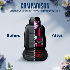 GENANY Nightmare Couple seat cover machine-washable for easy cleaning.
