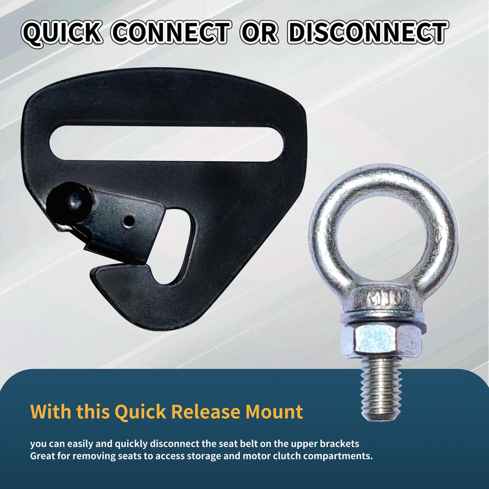 Generic 2-Inch harness quick-release mount compatible with 4-point and 5-point harnesses