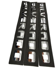 Generic 3PCS badge emblems chrome silver fitment chart showing model coverage
