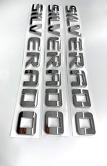 Generic 3PCS Badge Emblems chrome silver front view for Silverado styling