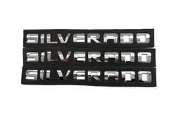 Generic 3PCS badge emblems chrome silver packaging image shows kit contents