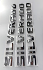 Generic 3PCS badge emblems chrome silver rear view on Canyon/Sierra